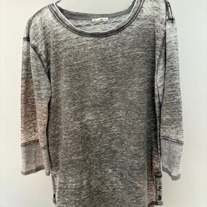 Jane and Delancey Burnout SunBleached Grey 3/4 Sleeve Size Medium